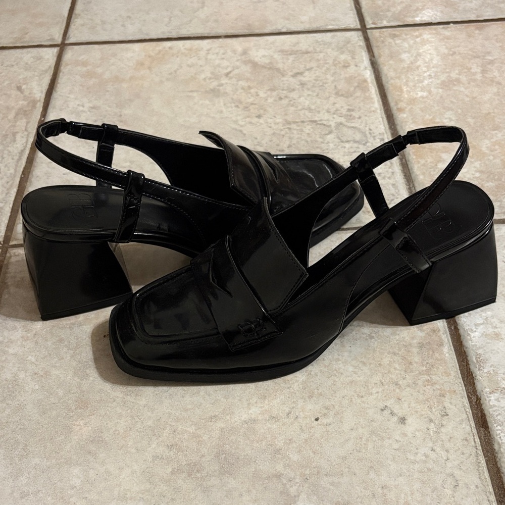 Gianni Bini Black Slingback Loafers
